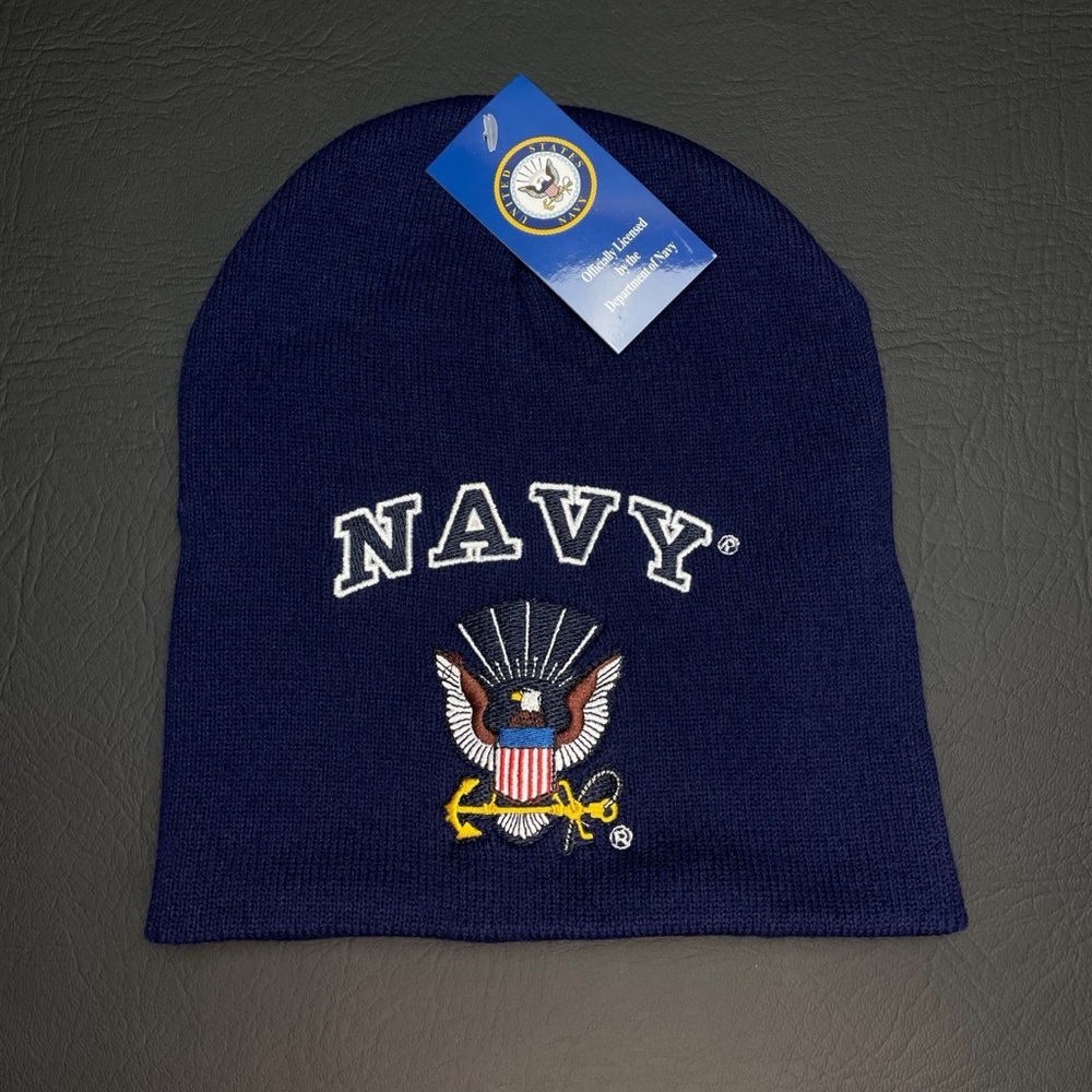 US Navy Eagle Logo Beanie Official US Navy Licensed Hat Warm Hat - Picture 1 of 4